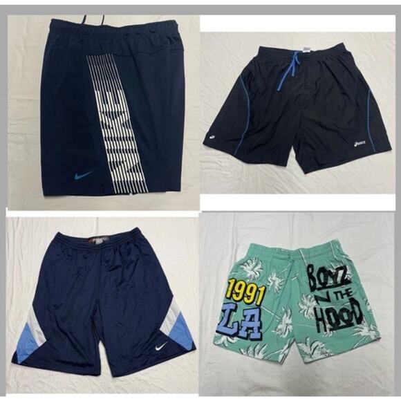 Nike Shorts Dri-fit ,asics ,boys ND Hood ,Nike Basketball Men’s XL lot of 4 - Picture 1 of 16